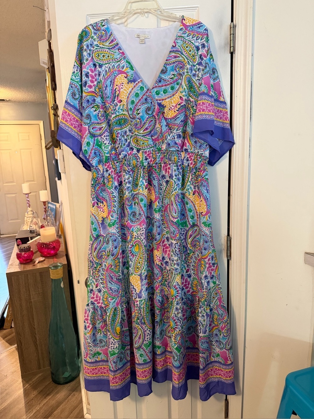 Cato Purple Multi Paisley V-Neck Maxi Dress